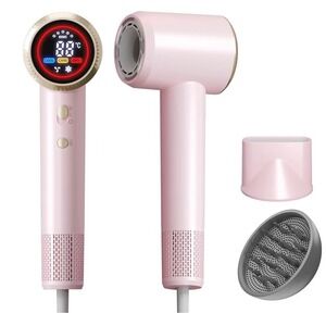 High Speed Ionic Hair Dryer 1500W 150k RPM Brushless Motor Pink ZCY883-L New